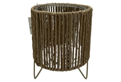 Φανάρι Πλεκτό Φ14x18cm Καφέ