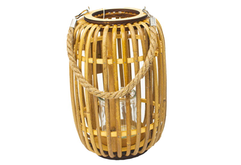 Φανάρι Rattan Φ17x22cm Καφέ