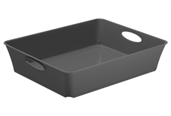 Καλάθι Αποθήκευσης Πλαστικο Rotho Living Μ26.4xΠ21.2xΥ6cm 2.5lt Ανθρακί
