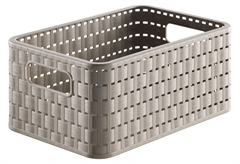 Καλάθι Αποθήκευσης Πλαστικό Rotho Country Μ28xΠ18.5xΥ12.6cm 6lt Cappuccino