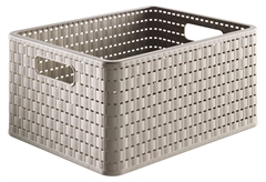 Καλάθι Αποθήκευσης Πλαστικό Rotho Country Μ36.8xΠ27.8xΥ19.1cm 18lt Cappuccino