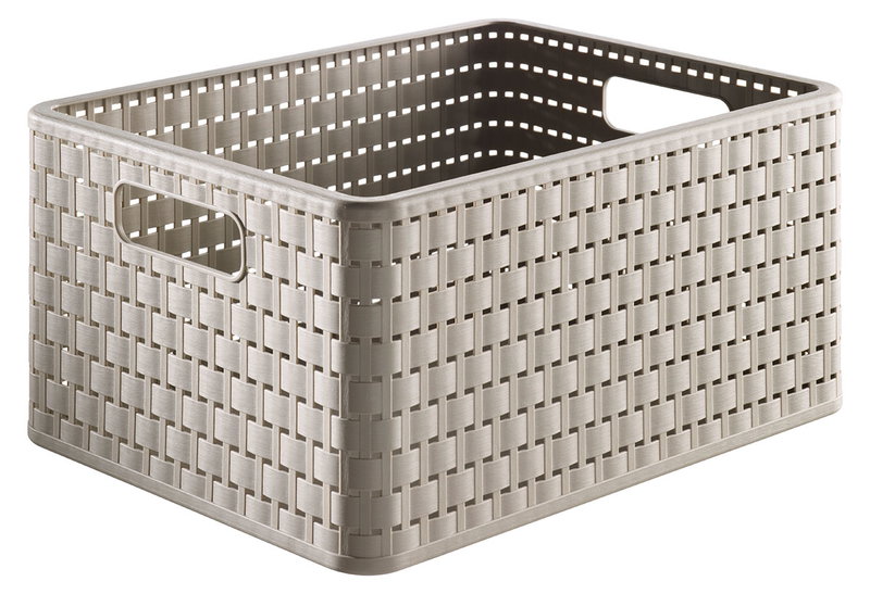 Καλάθι Αποθήκευσης Πλαστικό Rotho Country Μ36.8xΠ27.8xΥ19.1cm 18lt Cappuccino