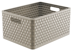 Καλάθι Αποθήκευσης Πλαστικό Rotho Country Μ43xΠ33xΥ21.5cm 28lt Cappuccino