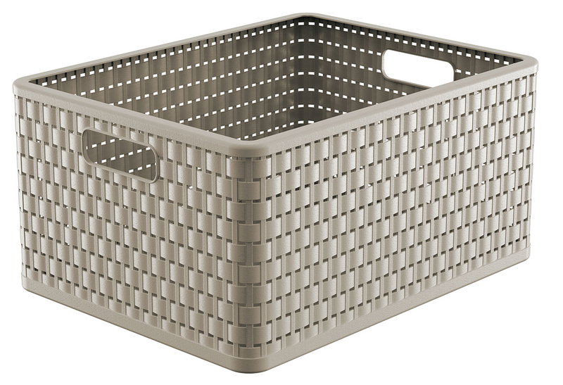 Καλάθι Αποθήκευσης Πλαστικό Rotho Country Μ43xΠ33xΥ21.5cm 28lt Cappuccino