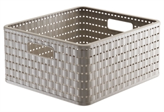Καλάθι Αποθήκευσης Πλαστικό Rotho Country Μ32.8xΠ30xΥ16cm 14lt Cappuccino