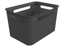 Καλάθι Αποθήκευσης Πλαστικό Rotho Brisen Μ36xΠ26.2xΥ21.1cm 16lt Μαύρο