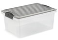 Κουτί Αποθήκευσης Πλαστικό Rotho Compact Μ39.5xΠ27.5xΥ18cm 13lt Διάφανο/Ανθρακί