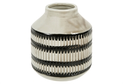 Βάζο Κεραμικό Ostaria Μπεζ/Μαύρο 12.5cm