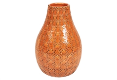 Βάζο Κεραμικό Ostaria Antique Πορτοκαλί 25cm