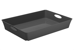 Καλάθι Αποθήκευσης Πλαστικό Rotho Living Μ37.5xΠ27xΥ6cm 4.5lt Ανθρακί