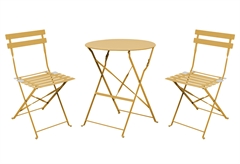 Σετ Κήπου Nattera Oia Κίτρινο με 2 Καρέκλες