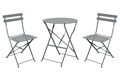 Σετ Κήπου Nattera Oia Ανθρακί με 2 Καρέκλες