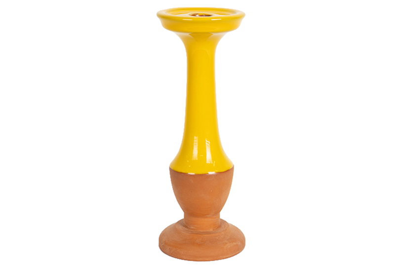 Κηροπήγιο Eurolamp Terracotta Κίτρινο 26.7cm