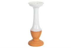 Κηροπήγιο Eurolamp Terracotta Λευκό 26.7cm