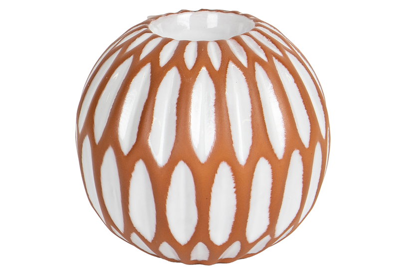 Κηροπήγιο Ρεσώ Eurolamp Terracotta Sphere κίτρινο 9.9cm