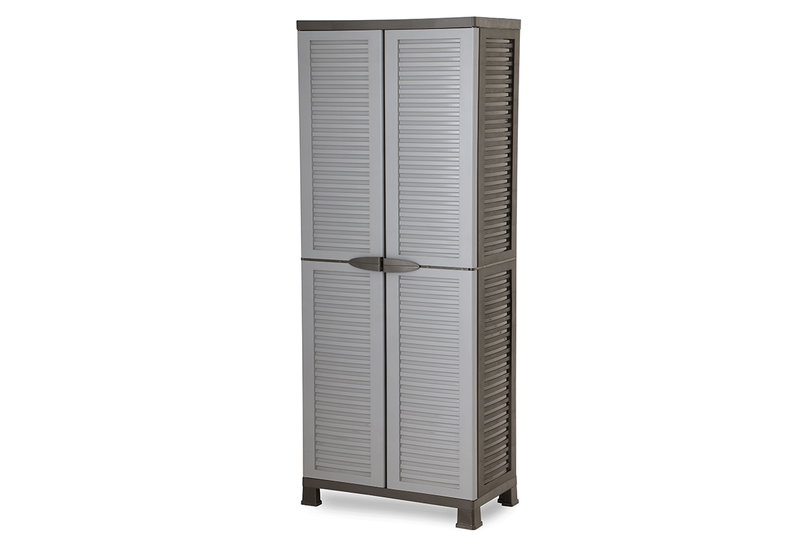 Ντουλάπα Πλαστική Δίφυλλη Ram Star M68xΠ39xY171.5cm με 4 Ράφια & Χώρισμα