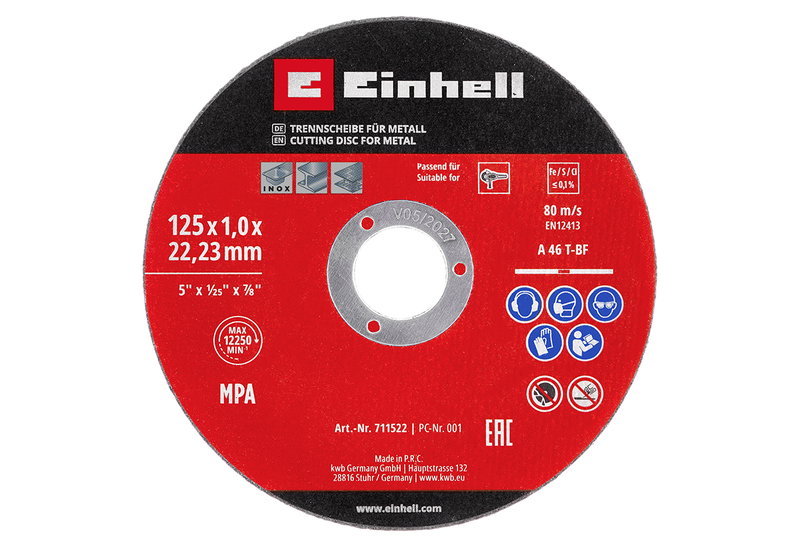 Σετ Δίσκοι Κοπής Μετάλλων KWB 125x1mm 5τμχ