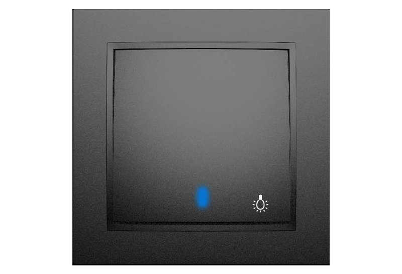 Μπουτόν Κλιμακοστασίου IlluminON Alfa με Λυχνία Μαύρο