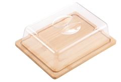 Βάση Τυριών Marva Home Bamboo με Καπάκι 24x18cm