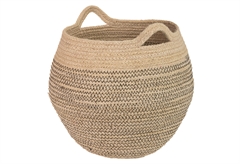 Καλάθι Γιούτα 20x28cm Μπεζ με Λαβές