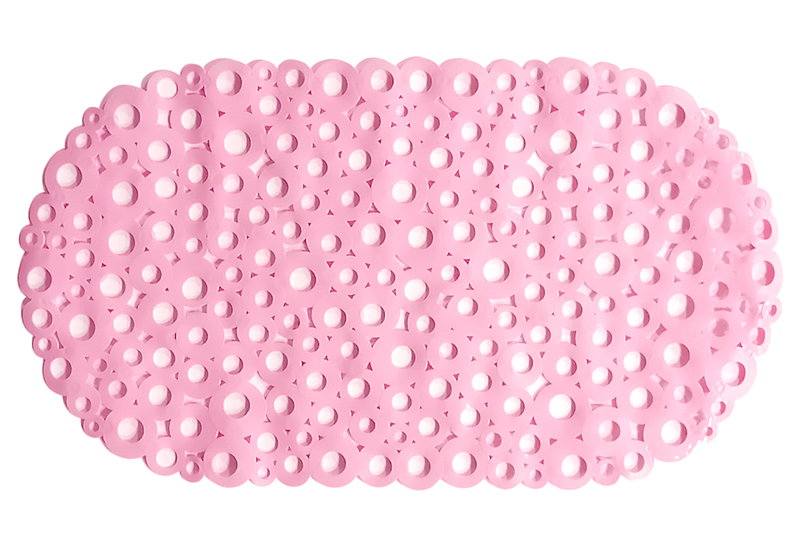 Αντιολισθητικό Πατάκι Μπανιέρας Ionion Circles 69x39cm Ροζ