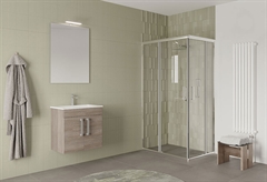 Έπιπλο Μπάνιου με Καθρέπτη Savini Due Zaffiro Rovere 60cm Ανοιχτό Καφέ