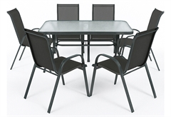 Σετ Κήπου Nattera Veranda Ανθρακί με 6 Πολυθρόνες