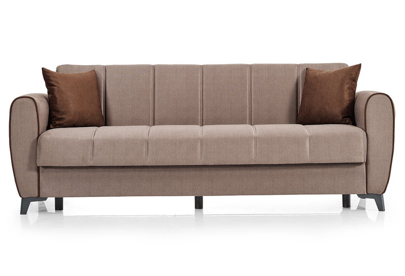 Καναπές Κρεβάτι Τριθέσιος Interium Leo Taupe 216x85cm