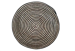 Χαλί Plastona Round Γιούτα/Βαμβάκι Μαύρο Φ70cm