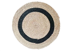 Χαλί Plastona Round Γιούτα Μαύρο Φ70cm
