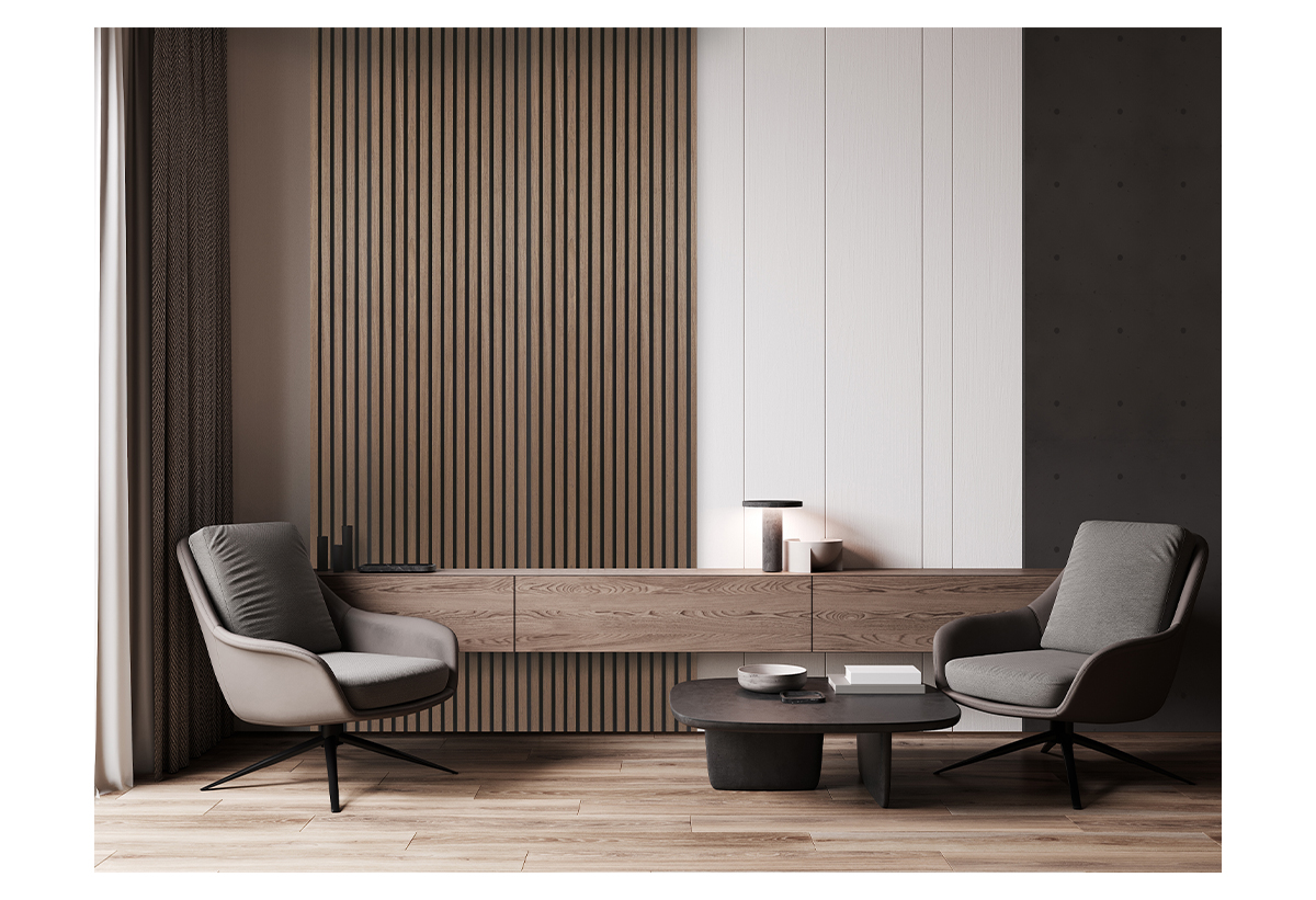 Ηχοαπορροφητικό Πάνελ Τοίχου Walnut Oak MDF Καρυδιά Μ244xΠ52cm 18mm 1.27m²