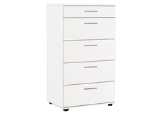 Συρταριέρα Adore Delos με 5 Συρτάρια Μ60xΠ44xΥ108cm Λευκή