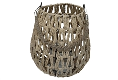 Διακοσμητικό Φανάρι Πλεκτό Σχοινί Φ23x27cm Natural