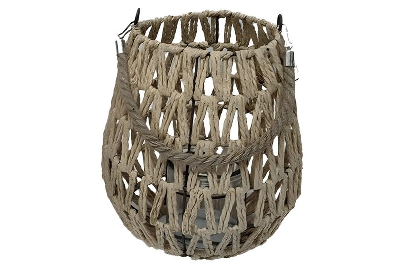 Διακοσμητικό Φανάρι Πλεκτό Σχοινί Φ23x27cm Natural