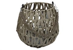 Διακοσμητικό Φανάρι Πλεκτό Σχοινί Φ20x22cm Natural