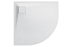 Βάση Ντουσιέρας Tema Glass Stone Ημικυκλική 80x80cm Λευκή