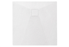 Βάση Ντουσιέρας Tema Glass Stone Τετράγωνη 80x80cm Λευκή