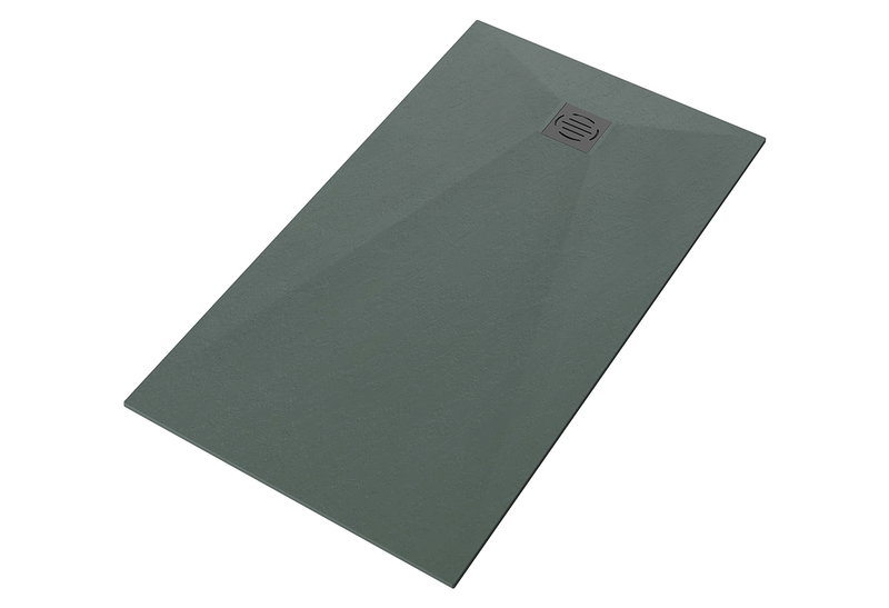Βάση Ντουσιέρας Tema Glass Stone Παραλληλόγραμμη 120x80cm Ανθρακί