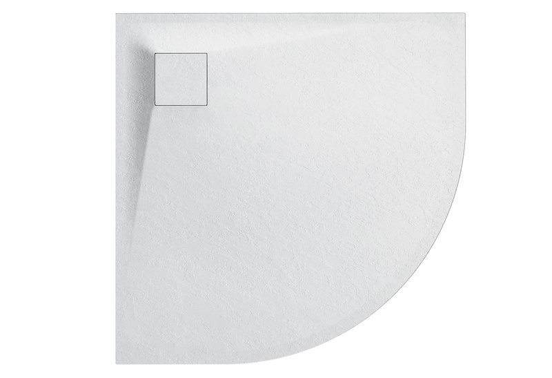 Βάση Ντουσιέρας Tema Glass Stone Ημικυκλική 90x90cm Λευκή