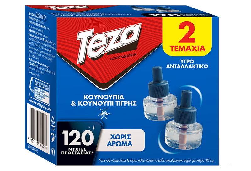 Teza Ανταλλακτικό Υγρό για Κουνούπια 2τμχ