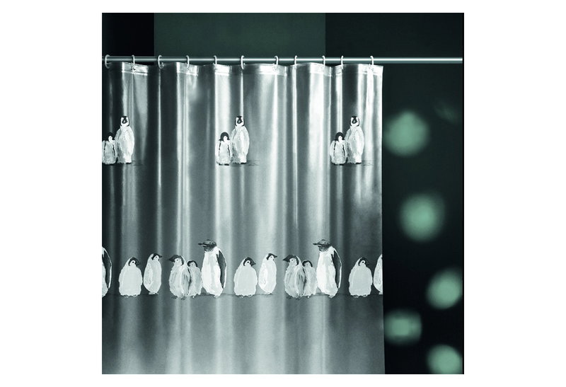 Κουρτίνα Μπάνιου Dizas Happy Feet 180x180cm Λευκό/Μαύρο
