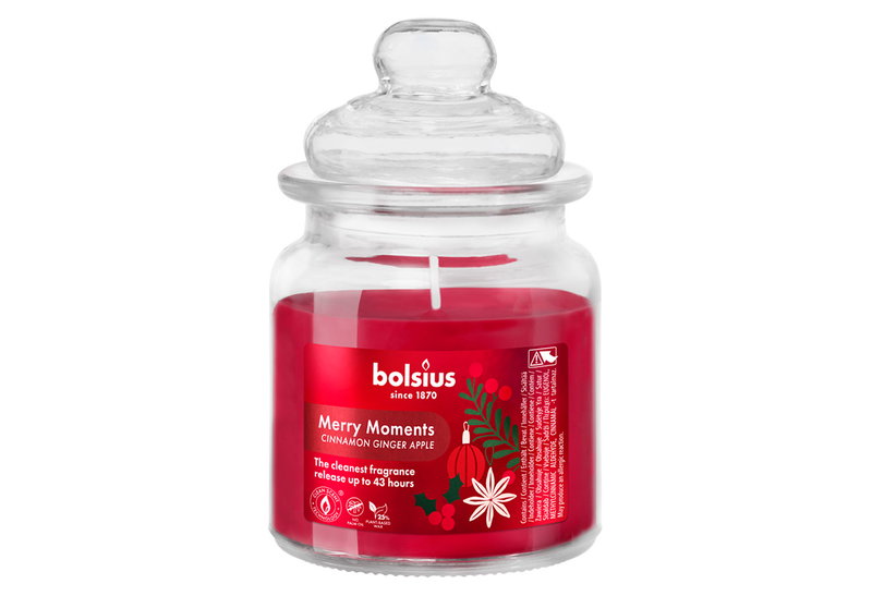 Αρωματικό Κερί σε Βάζο Bolsius True Glow Merry Moments Apple Cinnamon