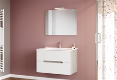 Έπιπλο Μπάνιου με Καθρέπτη Savini Due Iris Rovere 80cm Λευκό/Γκρι