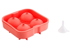 Cyclops Παγοθήκη Σιλικόνης 4 Θέσεων Μ12.5xΠ12.5xΥ4.8cm Κοραλί