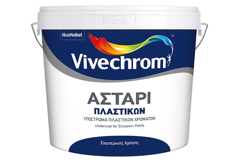 Αστάρι Πλαστικών Εσωτερικής Χρήσης Vivechrom 10lt Λευκό