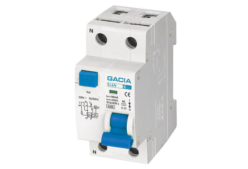 Ρελέ Gacia RCBO Διπολικό 20A 4.5kA 30mA 1P+N Type AC