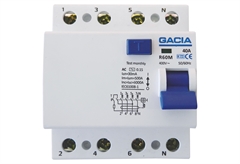 Ρελέ Gacia Διαρροής 4x40A 30mA Type AC