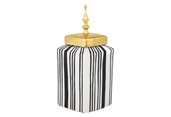 Βάζο Harmony & Living Lines 17x12.5x30.5cm Λευκό Μαύρο