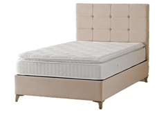 Κρεβάτι Ημίδιπλο Interium Monaco με Αποθηκευτικό Χώρο Μπεζ για Στρώμα 200x120cm
