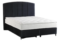 Κρεβάτι Διπλό Interium Vaya με Αποθηκευτικό Χώρο Σκούρο Μπλε για Στρώμα 200x160cm